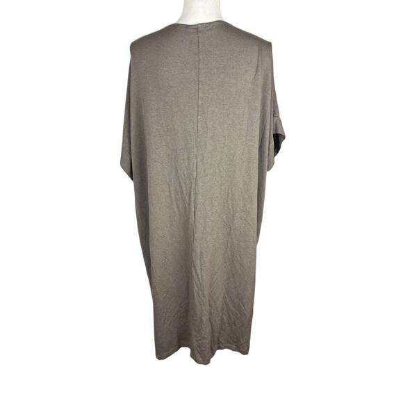 Bryn Walker Brown Long Duster Cardigan Open Front Sweater Short Sleeve Size XS - Picture 3 of 7